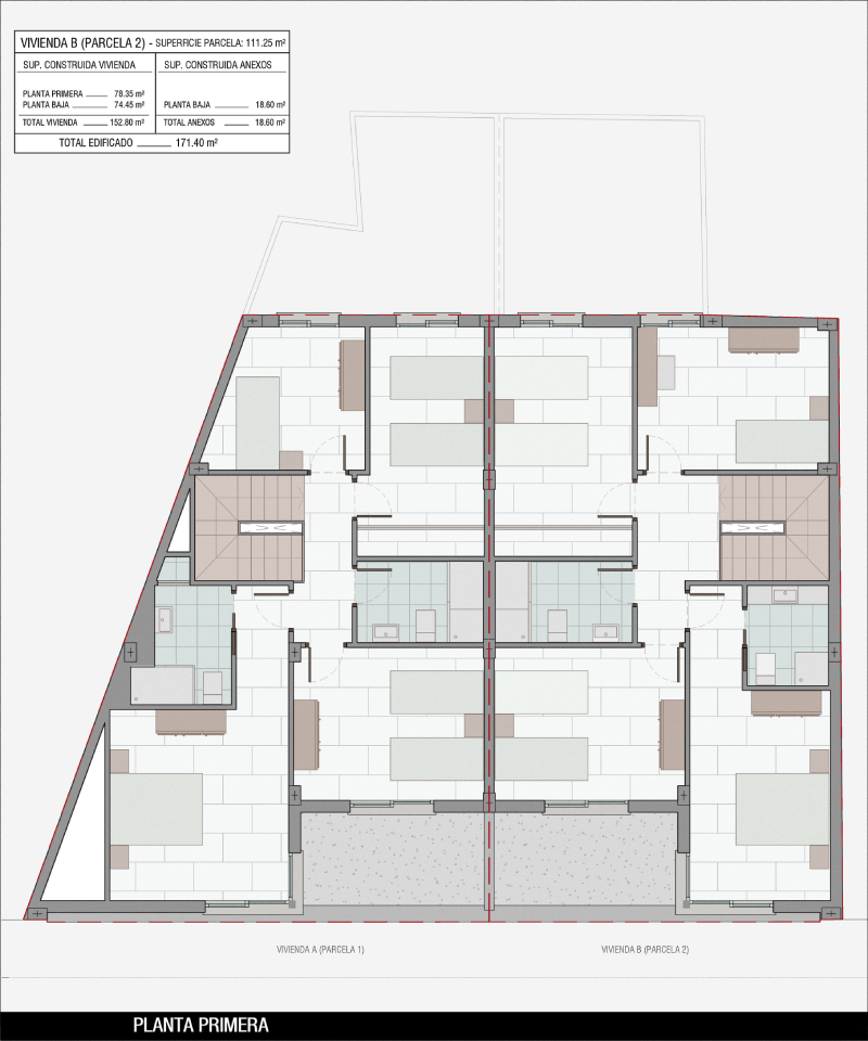 Plano de vivienda en planta